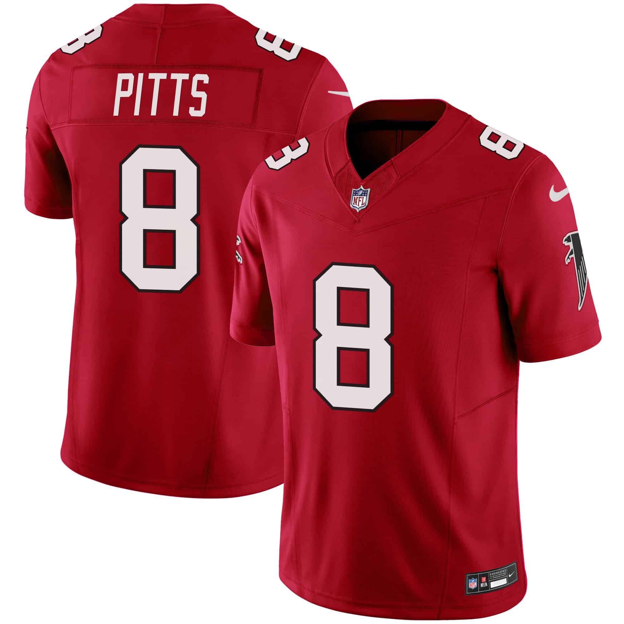 Men Atlanta Falcons #8 Pitts Red 2024 Nike Vapor Limited NFL Jersey